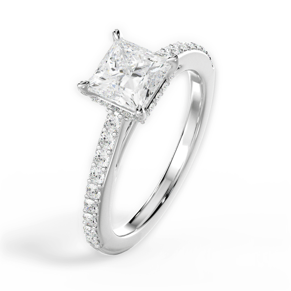 Joan Princess Cut Lab Grown Diamond Platinum Engagement Ring - View 3