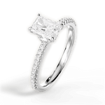 Giselle Radiant Cut Lab Grown Diamond 18Kt White Gold Engagement Ring - View 2