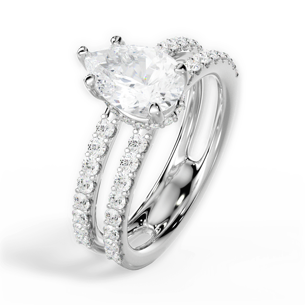 Christie Pear Cut Lab Grown Diamond 14Kt White Gold Engagement Ring - View 2