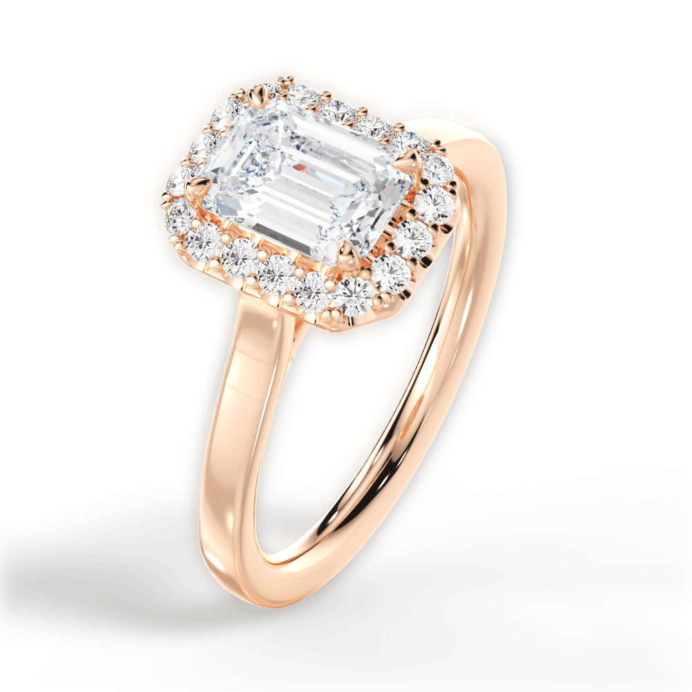 Fiona Emerald Cut Lab Grown Diamond 18Kt Rose Gold Engagement Ring - View 4