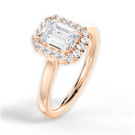 Fiona Emerald Cut Lab Grown Diamond 18Kt Rose Gold Engagement Ring - View 4