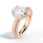 Jocelyn Oval Cut Lab Grown Diamond 18Kt Rose Gold Engagement Ring - View 2