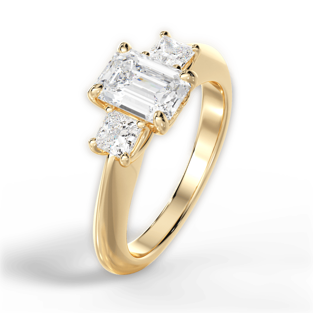 Dorothy Emerald Cut Lab Grown Diamond 18Kt Yellow Gold Engagement Ring - View 4