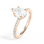 Janice Pear Cut Lab Grown Diamond 18Kt Rose Gold Engagement Ring - View 3