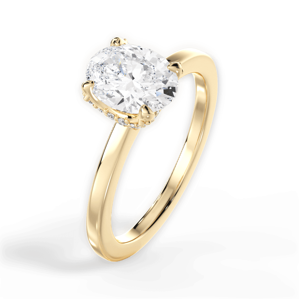 Gemma Oval Cut Lab Grown Diamond 18Kt Yellow Gold Engagement Ring - View 2