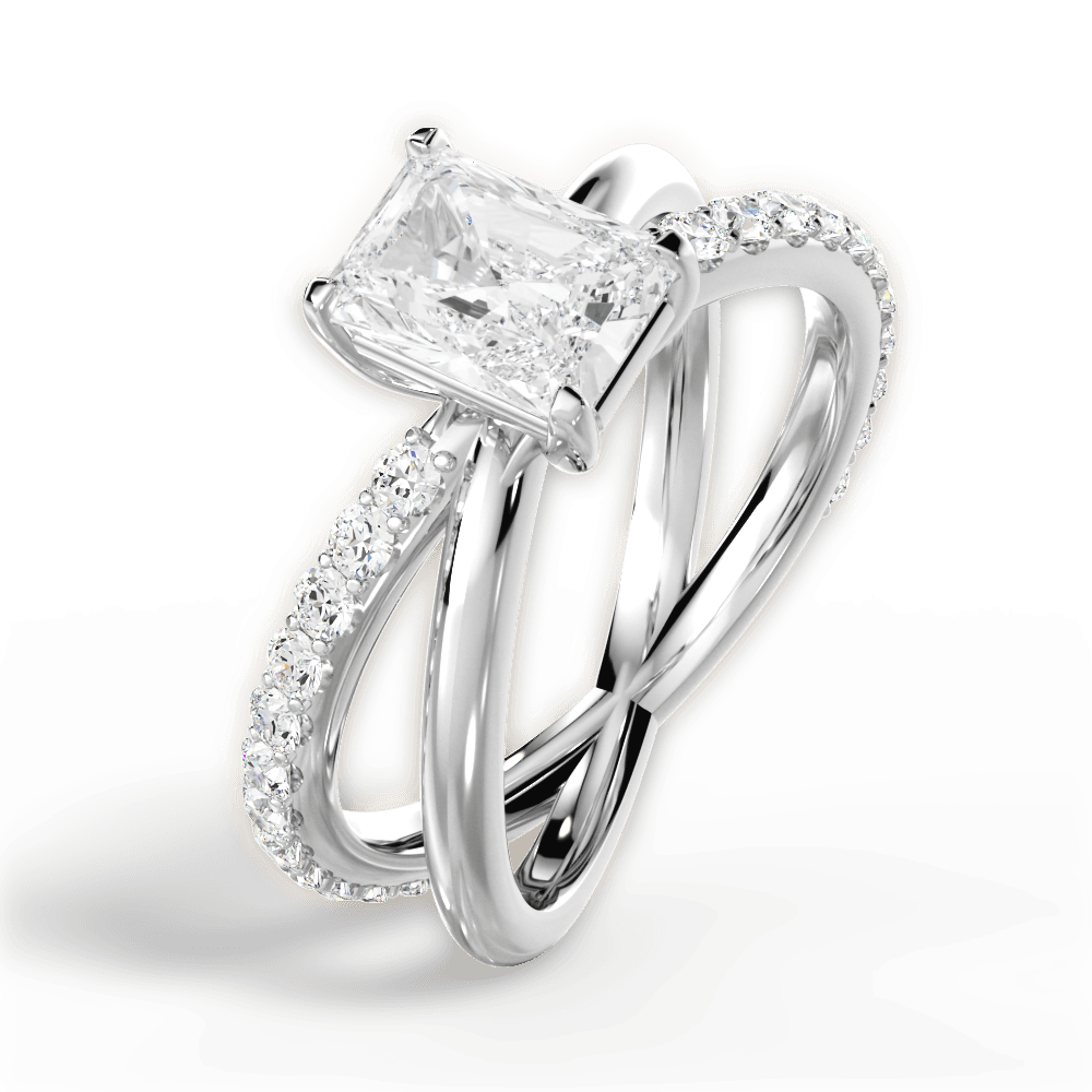 Jennifer Radiant Cut Lab Grown Diamond 14Kt White Gold Engagement Ring - View 3
