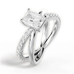 Jennifer Radiant Cut Lab Grown Diamond 18Kt White Gold Engagement Ring - View 3