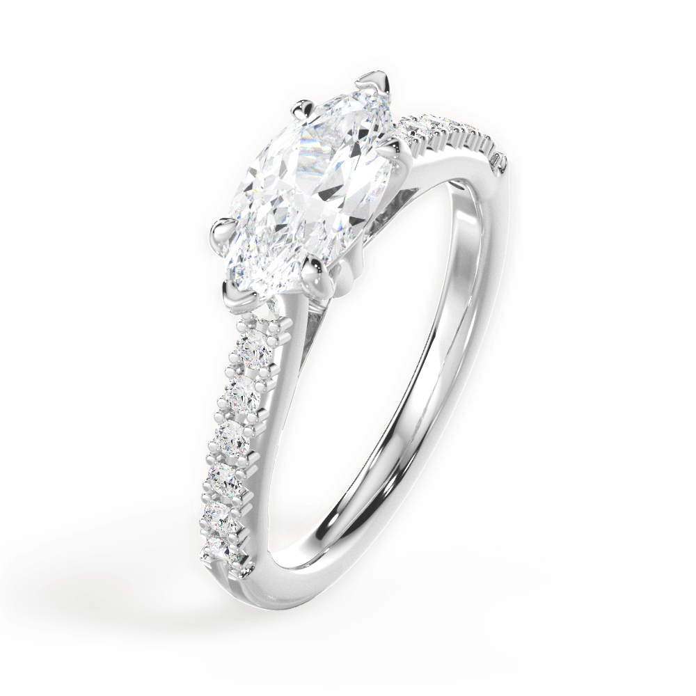Diane Marquise Cut Lab Grown Diamond Platinum Engagement Ring - View 3