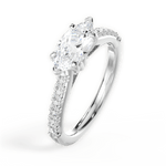 Diane Marquise Cut Lab Grown Diamond 18Kt White Gold Engagement Ring - View 3