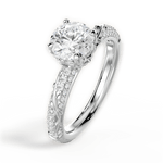 Josephine Round Cut Lab Grown Diamond 18Kt White Gold Engagement Ring - View 2