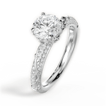 Josephine Round Cut Lab Grown Diamond Platinum Engagement Ring - View 2