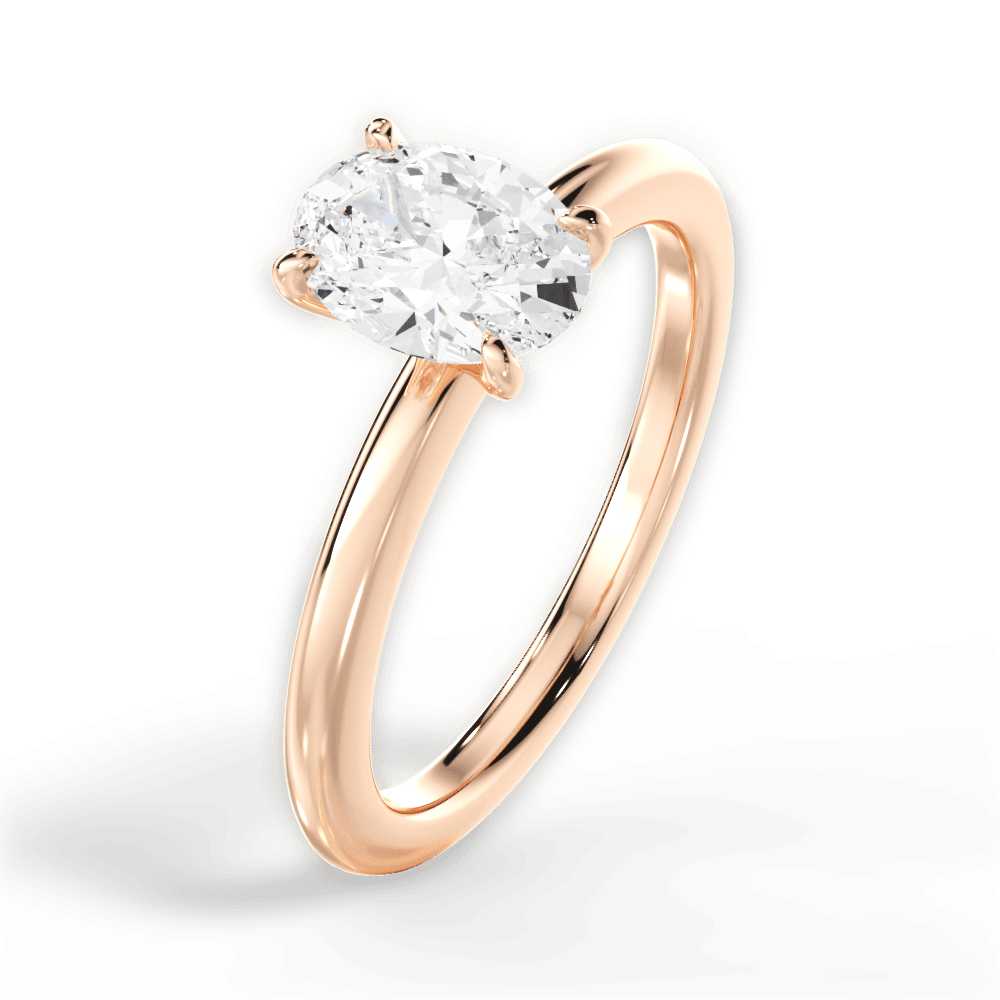 Allison Oval Cut Lab Grown Diamond 18Kt Rose Gold Engagement Ring - View 3