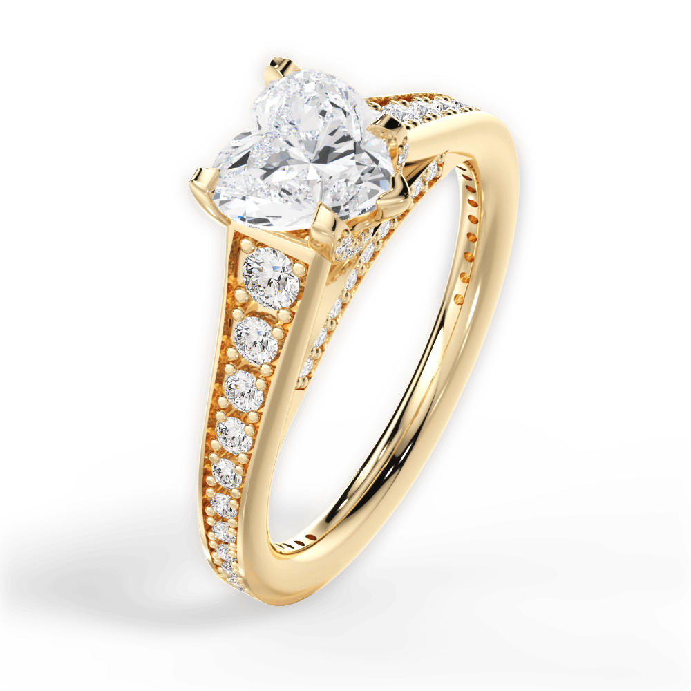 Leslie Heart Cut Lab Grown Diamond 18Kt Yellow Gold Engagement Ring - View 2