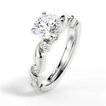 Emma Round Cut Lab Grown Diamond Platinum Engagement Ring - View 3