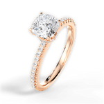 Giselle Cushion Cut Lab Grown Diamond 18Kt Rose Gold Engagement Ring - View 4