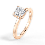 Gemma Asscher Cut Lab Grown Diamond 18Kt Rose Gold Engagement Ring - View 3