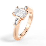 Emily Emerald Cut Lab Grown Diamond 18Kt Rose Gold Engagement Ring - View 2