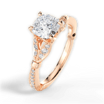 Geraldine Cushion Cut Lab Grown Diamond 18Kt Rose Gold Engagement Ring - View 4