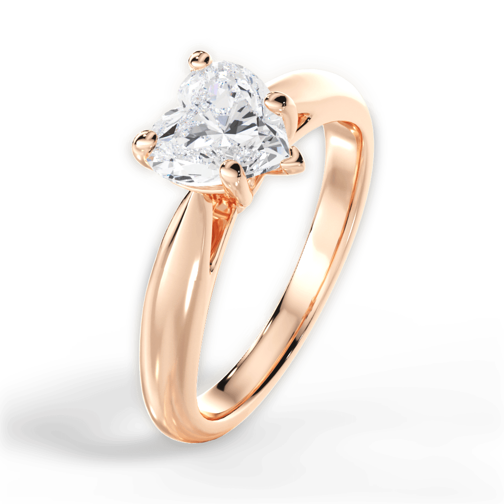 Colleen Heart Cut Lab Grown Diamond 18Kt Rose Gold Engagement Ring - View 4