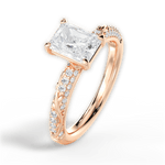 Gloria Radiant Cut Lab Grown Diamond 18Kt Rose Gold Engagement Ring - View 4