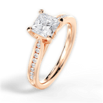 Elena Princess Cut Lab Grown Diamond 18Kt Rose Gold Engagement Ring - View 3