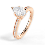 Janet Pear Cut Lab Grown Diamond 18Kt Rose Gold Engagement Ring - View 2