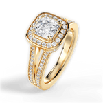 Mackenzie Asscher Cut Lab Grown Diamond 18Kt Yellow Gold Engagement Ring - View 4