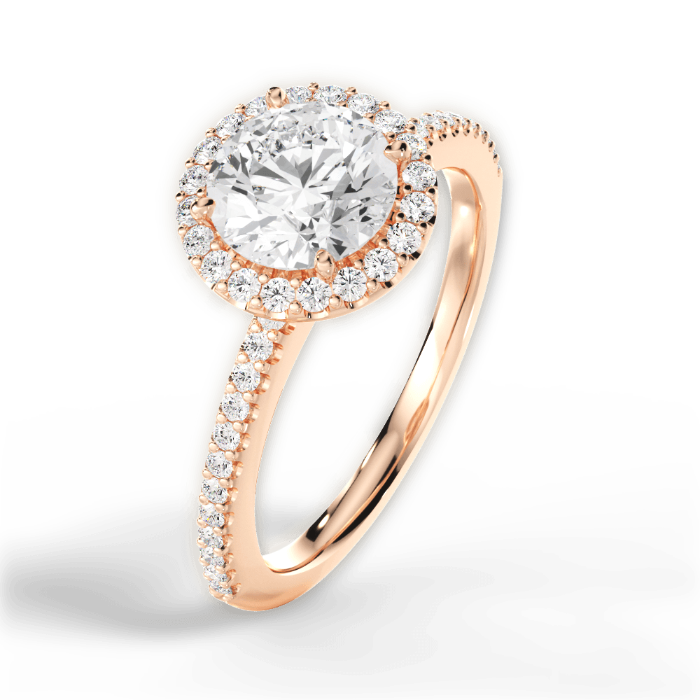 Joanne Round Cut Lab Grown Diamond 18Kt Rose Gold Engagement Ring - View 3