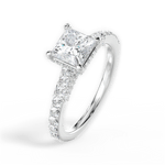 Laura Princess Cut Lab Grown Diamond 14Kt White Gold Engagement Ring - View 4