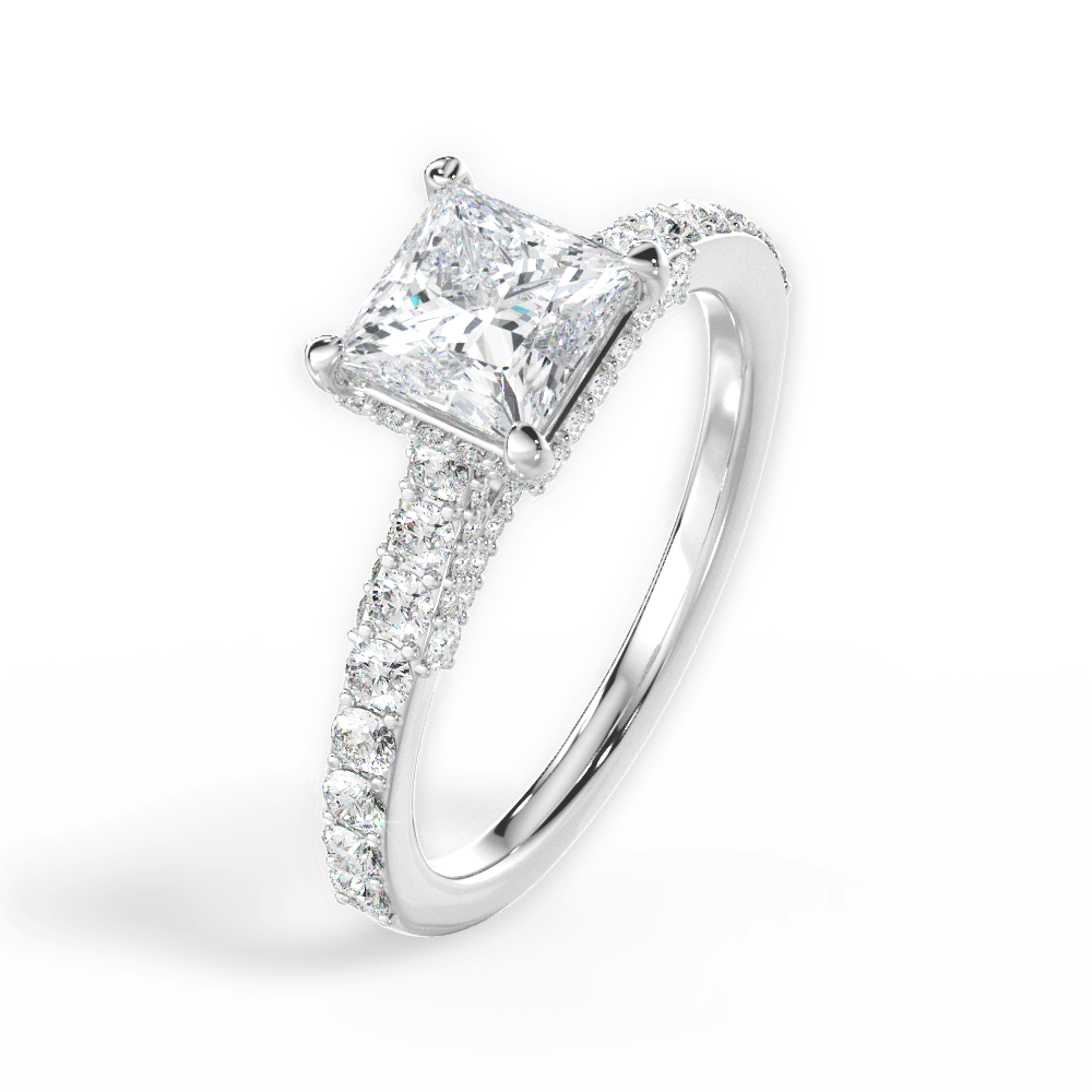Laura Princess Cut Lab Grown Diamond Platinum Engagement Ring - View 4