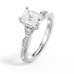 Cassie Radiant Cut Lab Grown Diamond Platinum Engagement Ring - View 2