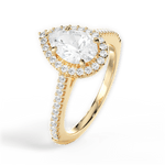 Jeanne Pear Cut Lab Grown Diamond 18Kt Yellow Gold Engagement Ring - View 3