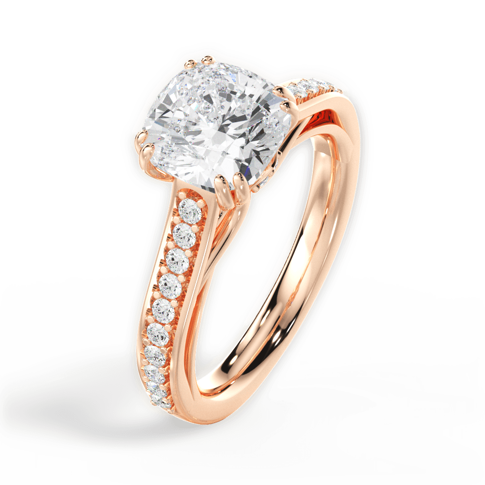 Deborah Cushion Cut Lab Grown Diamond 18Kt Rose Gold Engagement Ring - View 2