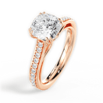 Deborah Cushion Cut Lab Grown Diamond 18Kt Rose Gold Engagement Ring - View 2