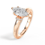 Florence Marquise Cut Lab Grown Diamond 18Kt Rose Gold Engagement Ring - View 3