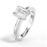 Bridget Emerald Cut Lab Grown Diamond 18Kt White Gold Engagement Ring - View 4