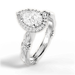 Erica Pear Cut Lab Grown Diamond Platinum Engagement Ring - View 2
