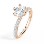 Linda Round Cut Lab Grown Diamond 18Kt Rose Gold Engagement Ring - View 3