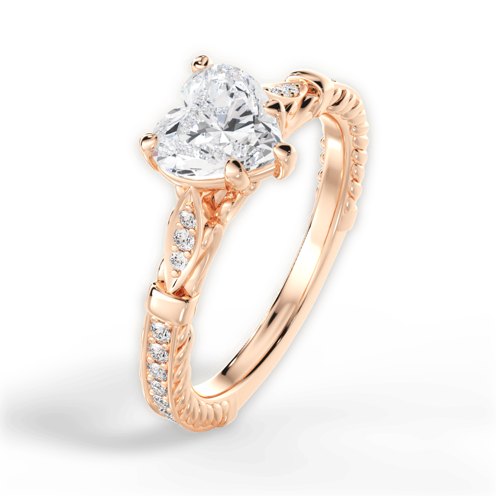 Gabriela Heart Cut Lab Grown Diamond 18Kt Rose Gold Engagement Ring - View 4