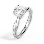 Bianca Round Cut Lab Grown Diamond 18Kt White Gold Engagement Ring - View 3
