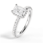 Isabella Radiant Cut Lab Grown Diamond Platinum Engagement Ring - View 2