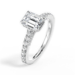 Laura Emerald Cut Lab Grown Diamond 14Kt White Gold Engagement Ring - View 4