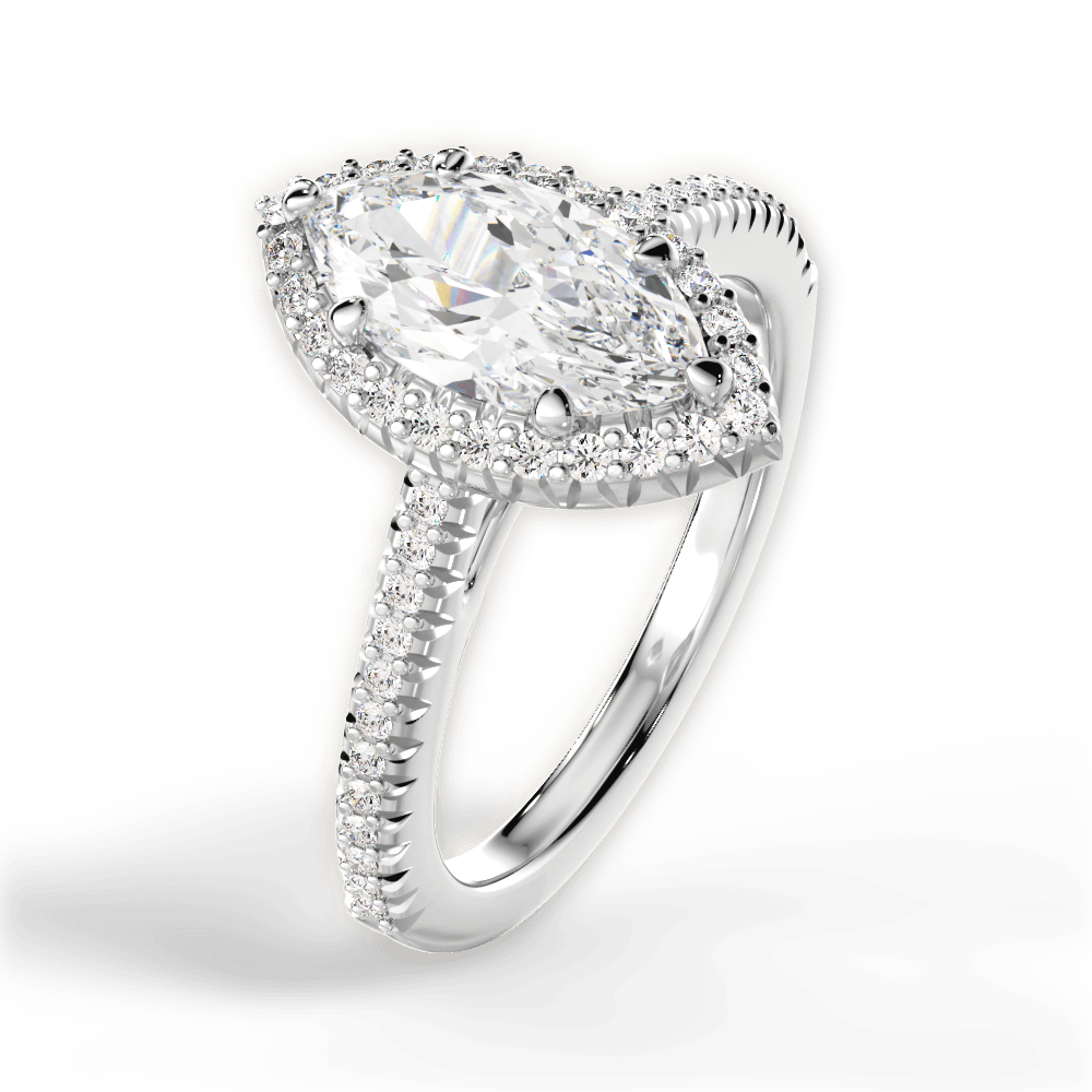 Jenny Marquise Cut Lab Grown Diamond 18Kt White Gold Engagement Ring - View 3