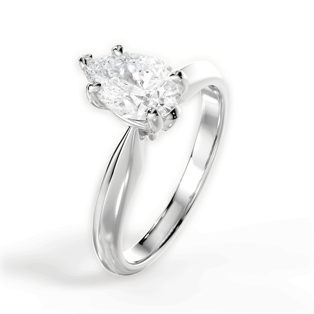 Amanda Pear Cut Lab Grown Diamond 18Kt White Gold Engagement Ring - View 4