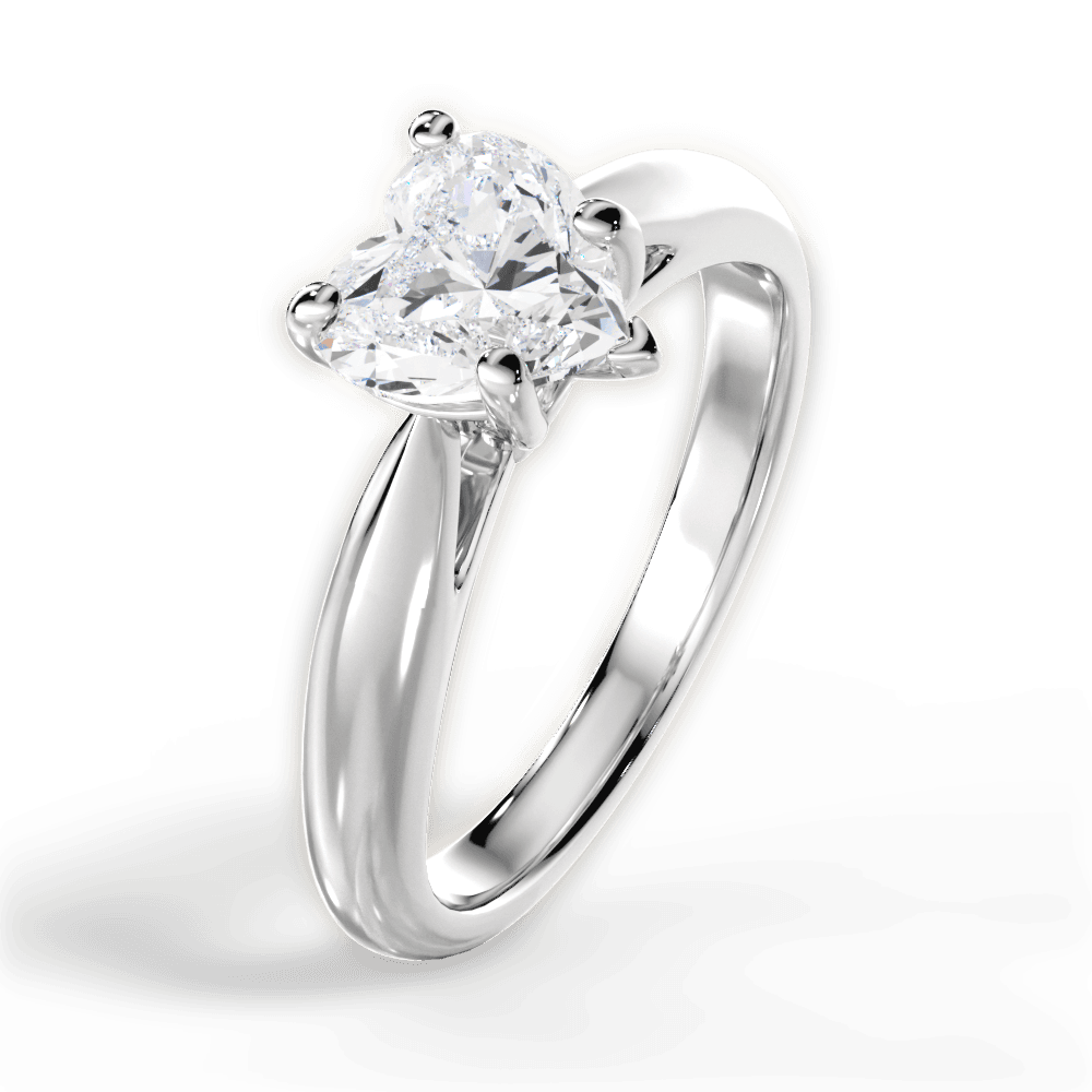 Amy Heart Cut Lab Grown Diamond 14Kt White Gold Engagement Ring - View 2