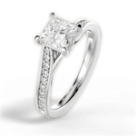Elise Princess Cut Lab Grown Diamond 18Kt White Gold Engagement Ring - View 2