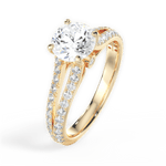 Kendra Round Cut Lab Grown Diamond 18Kt Yellow Gold Engagement Ring - View 3