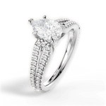 Jessica Pear Cut Lab Grown Diamond Platinum Engagement Ring - View 2