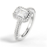 Jenny Emerald Cut Lab Grown Diamond 18Kt White Gold Engagement Ring - View 4