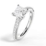 Frances Princess Cut Lab Grown Diamond 14Kt White Gold Engagement Ring - View 2